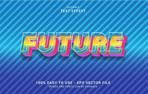 Editable text effect, future style Stock Illustration