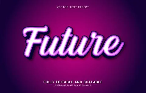 Editable text effect, Future style Stock Illustration