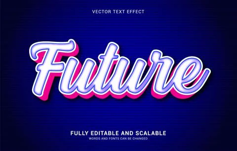 Editable text effect, Future style Stock Illustration