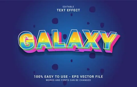 Editable text effect, Galaxy style Stock Illustration