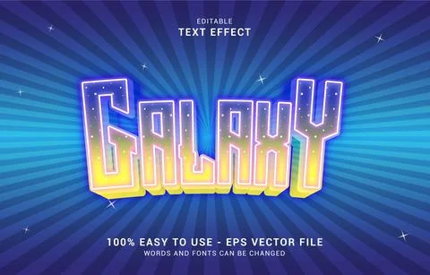 Editable text effect, Galaxy style Stock Illustration