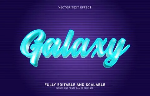 Editable text effect, Galaxy style Stock Illustration