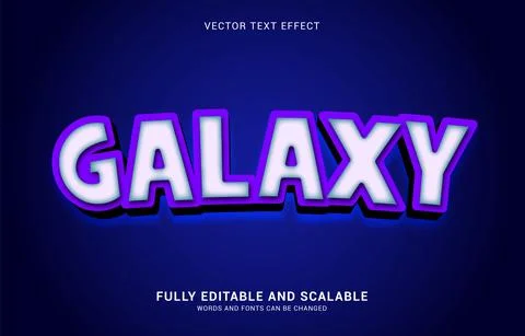 Editable text effect, Galaxy style Stock Illustration