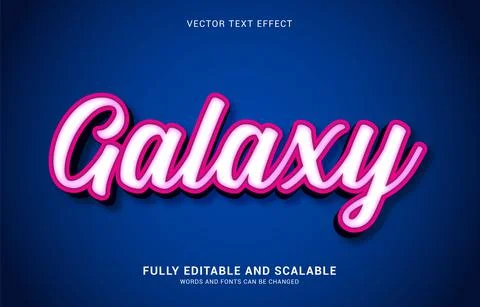 Editable text effect, Galaxy style Stock Illustration