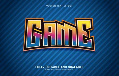 Editable text effect, Game style Stock Illustration