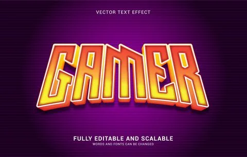 Editable text effect, Gamer style Stock Illustration