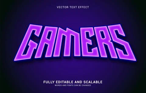 Editable text effect, Gamers style Stock Illustration