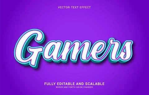 Editable text effect, Gamers style Stock Illustration