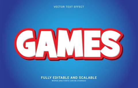 Editable text effect, Games style Stock Illustration