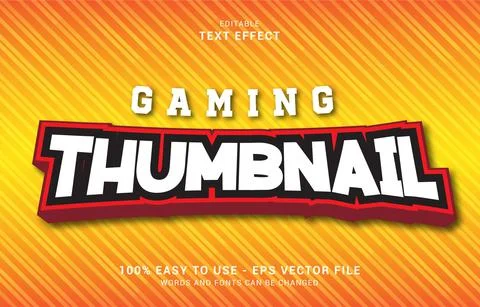 Editable text effect, Gaming Thumbnail style Stock Illustration