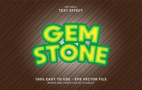 Editable text effect, Gem Stone style Illustrazione stock