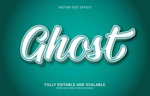 Editable text effect, Ghost style Stock Illustration