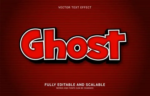Editable text effect, Ghost style Stock Illustration