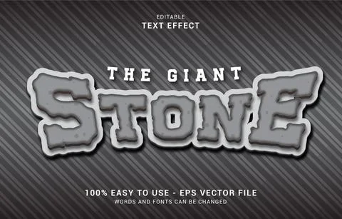 Editable text effect, Giant Stone style Stock Illustration