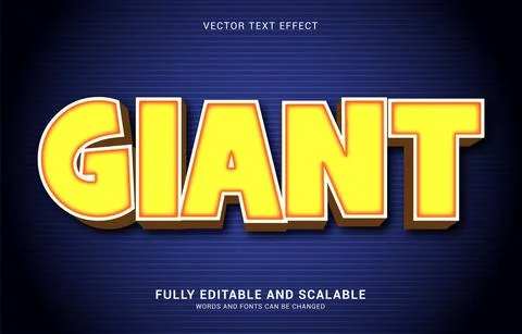 Editable text effect, Giant style Illustrazione stock