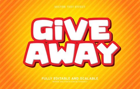 Editable text effect, Giveaway style Illustrazione stock