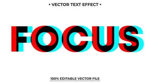 Editable text effect glitch Chromatic Aberration in RGB bold font style Stock Illustration