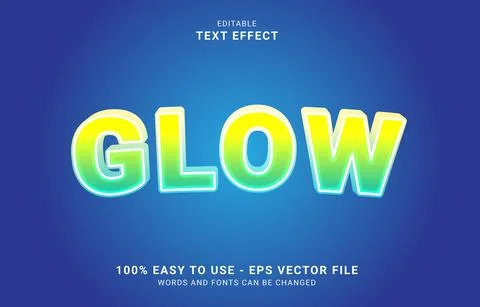 Editable text effect, glow style Stock Illustration