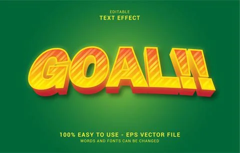 Editable text effect, Goal Shine style Stock Illustration