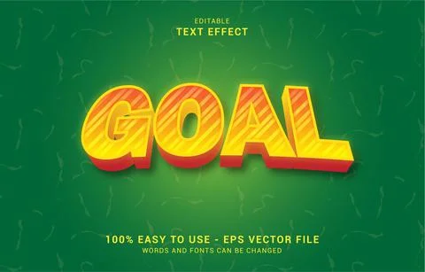 Editable text effect, Goal Shine style Stock Illustration
