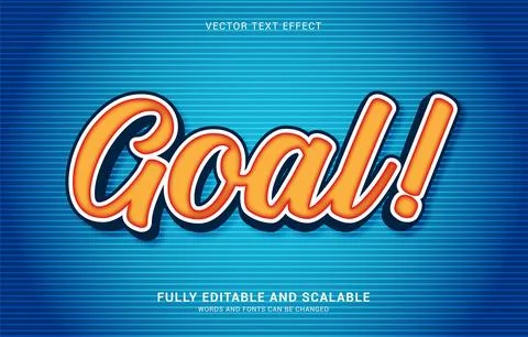 Editable text effect, Goal style Stock Illustration