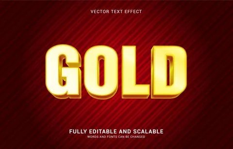 Editable text effect, Gold style Stock Illustration