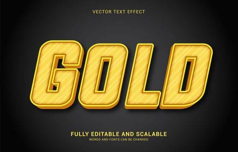 Editable text effect, Gold style Stock Illustration