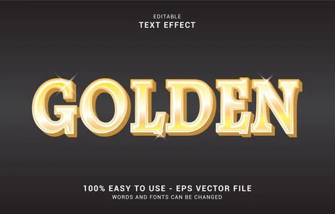 Editable text effect, Golden style Stock Illustration