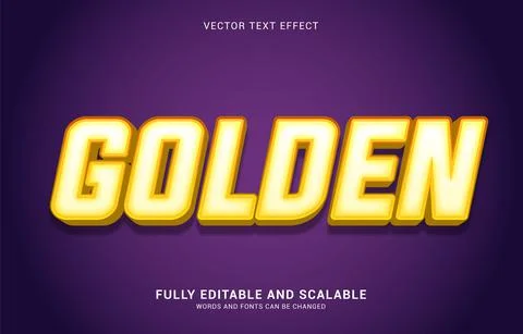 Editable text effect, Golden style Stock Illustration