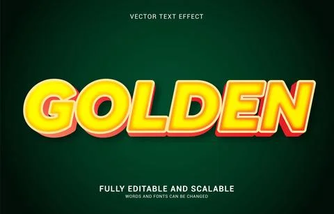 Editable text effect, Golden style Stock Illustration
