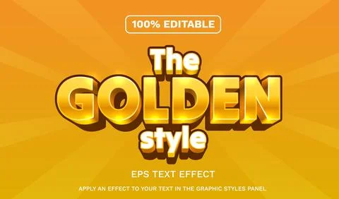 Editable text effect. the golden style, game font. Vector illustration Stock Illustration