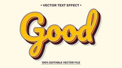 Editable text effect Good Vintage 3d Retro style premium vector 스톡 일러스트