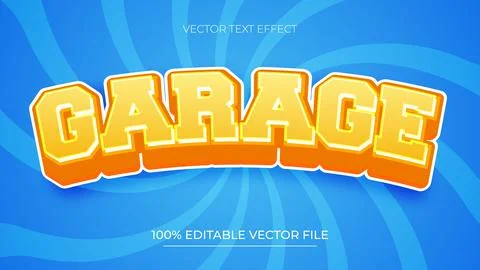 Editable text effect with gradient orange and yellow colors Stock Illustration