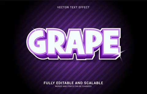Editable text effect, Grape style Stock Illustration