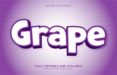 Editable text effect, Grape style Stock Illustration