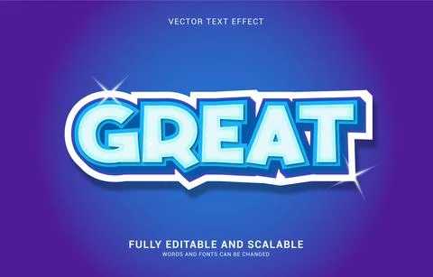 Editable text effect, Great style Stock Illustration