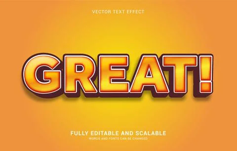 Editable text effect, Great style Stock Illustration