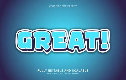 Editable text effect, Great style Stock Illustration