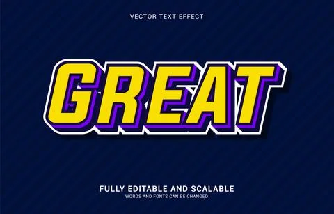 Editable text effect, Great style Stock Illustration
