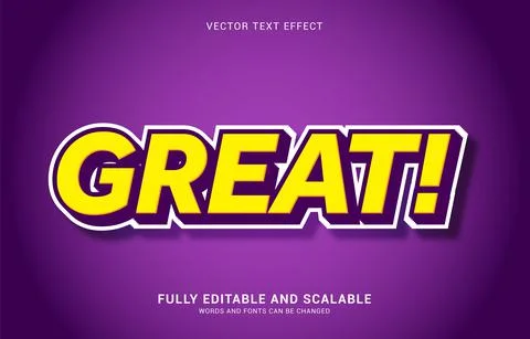 Editable text effect, Great style Stock Illustration