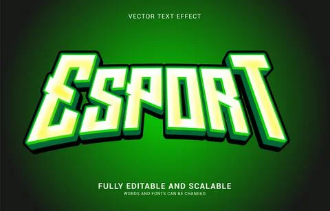 Editable text effect, Green Esports style Stock Illustration