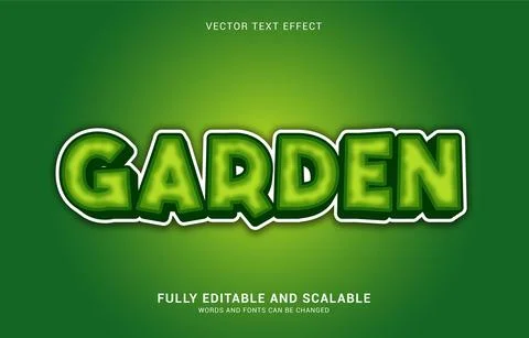 Editable text effect, Green Garden style Stock Illustration