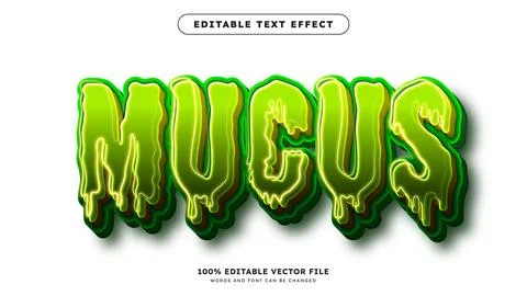 Editable text effect green poison slime melted typeface Stock Illustration