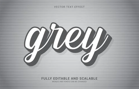 Editable text effect, Grey style Stock Illustration