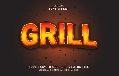 Editable text effect, grill style Stock Illustration