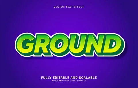 Editable text effect, Ground style Stock Illustration