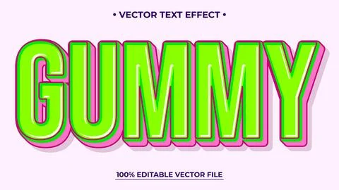 Editable text effect Gummy 3d Cartoon template style premium vector イラスト素材
