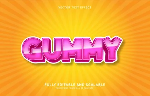 Editable text effect, Gummy style Stock Illustration