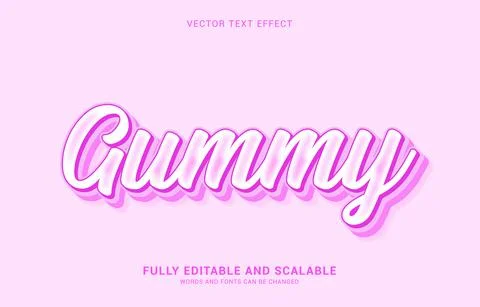 Editable text effect, Gummy style Stock Illustration