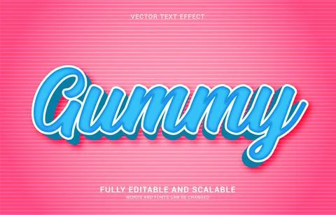 Editable text effect, Gummy style Stock Illustration